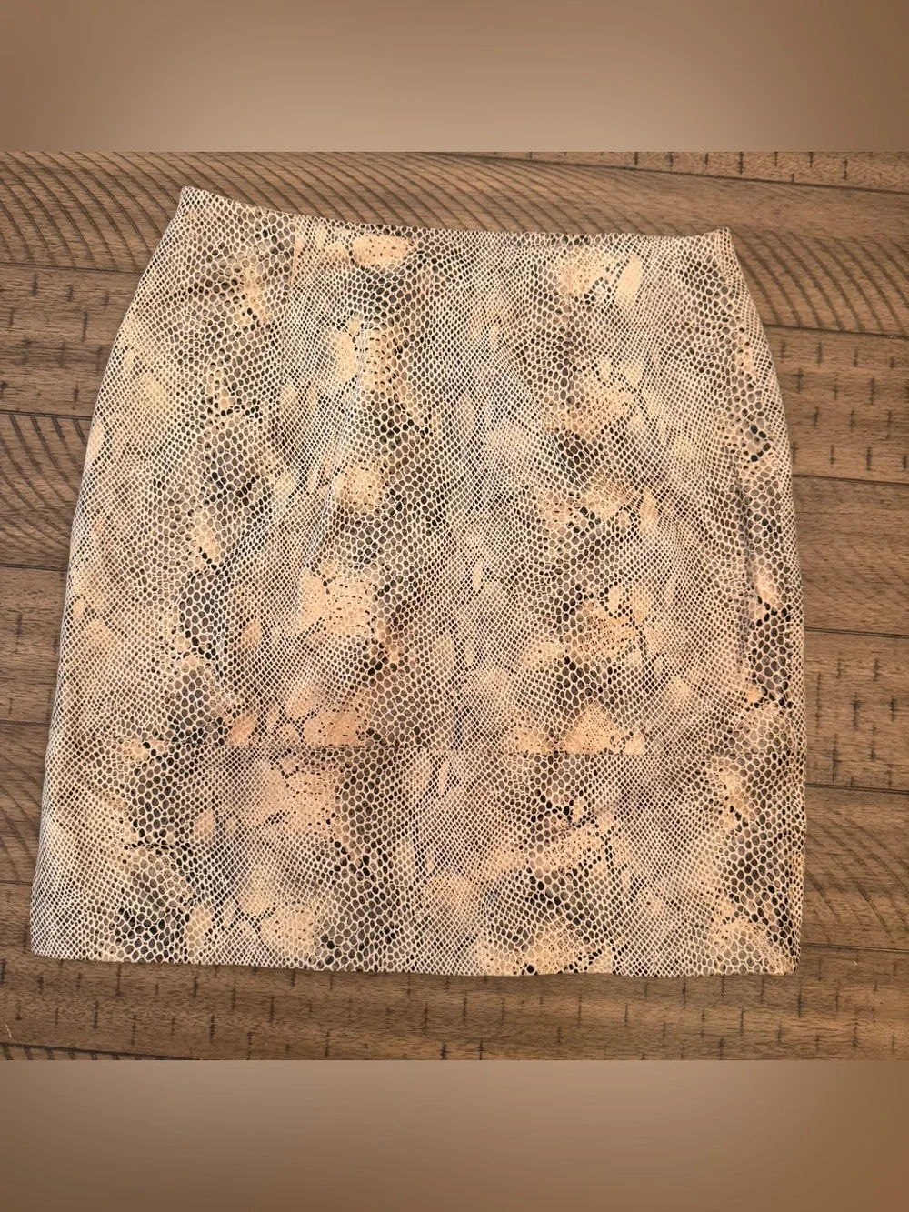 A.M.I. Vintage Snake Skin Print Leather and Satin Mini Skirt Y2K